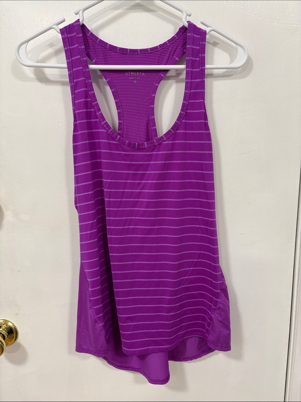 Athleta Magenta-Striped Racerback Tank